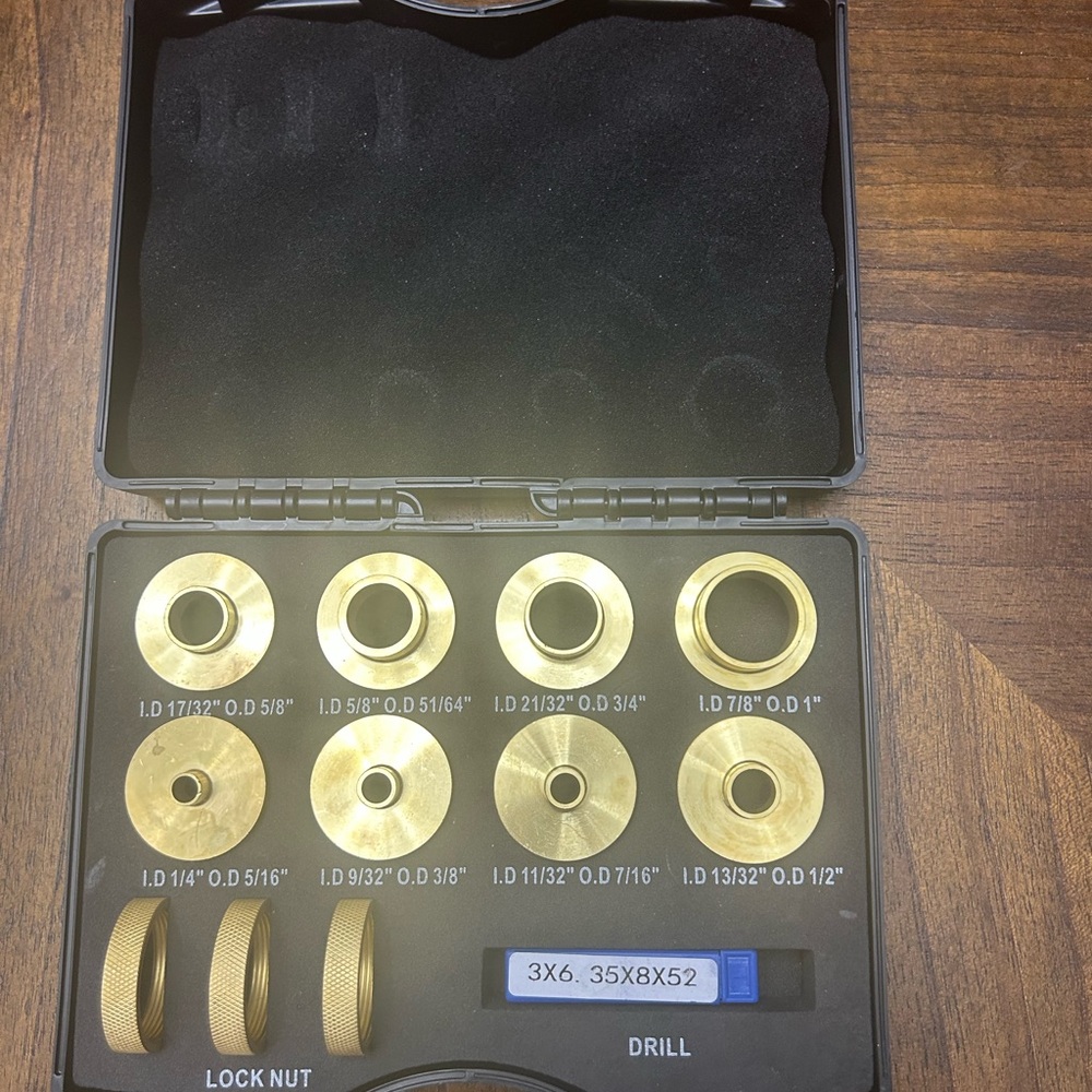 Brass router template bushing guide set